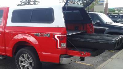 A Decked drawer system in a Ford F150