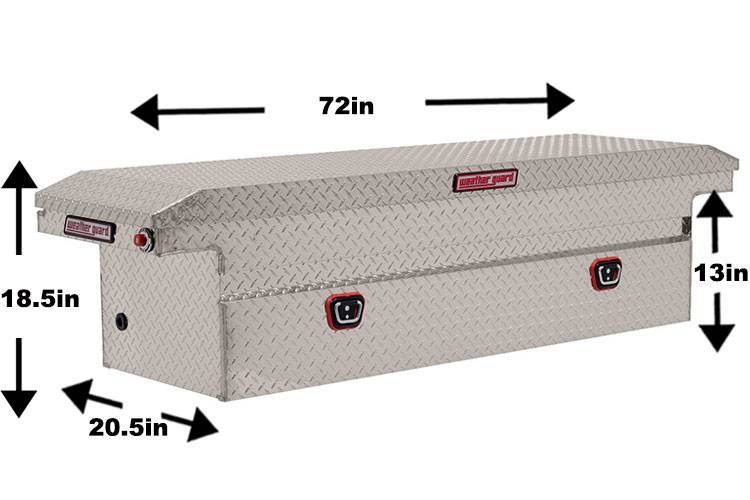 Weather Guard - Weather Guard 121-0-04 Single Lid Crossover Full-Size Low Profile Bright Clear Aluminum Tool Box