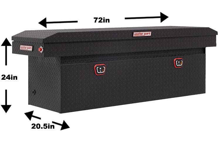 Weather Guard - Weather Guard 123-52-04 Single Lid Crossover Full-Size Extra Deep Matte Black Aluminum Tool  Box