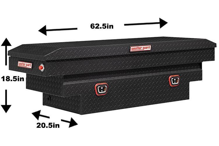 Weather Guard - Weather Guard 137-52-04 Single Lid Crossover Compact Deep Matte Black Aluminum Tool Box