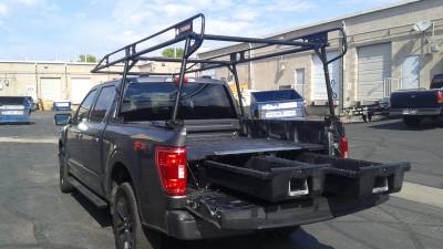 Decked system & Weather Guard ladder rack on an F150