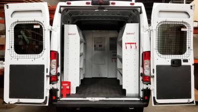 RAM ProMaster with Weather Guard Shelves, Bulkhead, Window Screens, Tank Holder